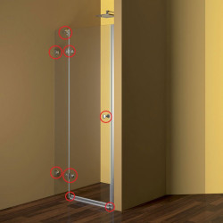 Kovanie ovlne pre sprchov dvere, pnt/pnt, CK10120E, CK10220E, CK10320E, CK10420E, komplet