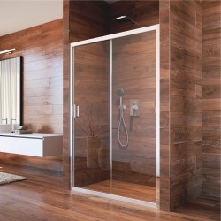Sprchov dvere, LIMA, dvojdilene, zasvacie,  100 cm, chrm ALU, sklo re