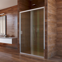 Sprchov dvere, LIMA, dvojdilene, zasvacie,  100 cm, chrm ALU, sklo Point