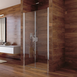 Sprchov dvere, LIMA, dvojkrdlov, lietacie,  110 cm, chrm ALU, sklo re