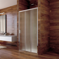 Sprchov dvere, LIMA, trojdielne, zasvacie,  100 cm, chrm ALU, sklo Point