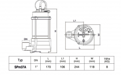 Rozmery - �erpadlo SPM37A

