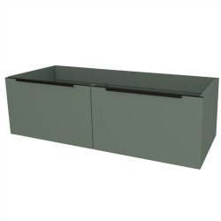 Mailo, kúpeľňová skrinka 121 cm, 1 zásuvka, čierne madlo, Multidecor, Zelená Verde