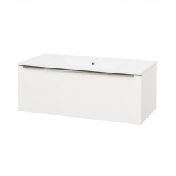 Mailo, kúpeľňová skrinka s keramickým umývadlom, biela, 1 zásuvka, 1010x476x365 mm mm