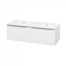 Mailo, kúpeľňová skrinka s keramickým umývadlom, bílá, 2 zásuvky, 1210x476x365 mm mm