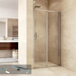 Mistica sprchový set:  zalamovacie dvere, sprchový žľab