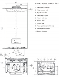 Rozmery a popis kotla Protherm Gepard 18/24 MOV