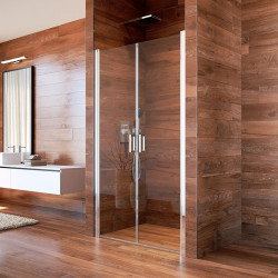 Sprchové dvere, LIMA, dvojkrídlové, lietacie,  95 cm, chróm ALU, sklo Číre