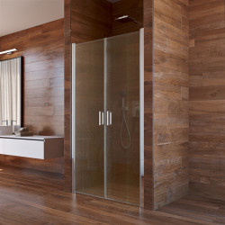Sprchové dvere, LIMA, dvojkrídlové, lietacie,  120 cm, chróm ALU, sklo Point